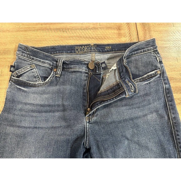Rock & Republic Denim RX Fixx Skinny Jeans Womens Size 14 Stretch Blue Mid Rise - Picture 7 of 16